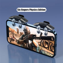 Load image into Gallery viewer, Six Finger Control Gamepad Trigger For Pubg Controller Mobile Phone Gamepad Joystick Aim Shooting L1 R1 Alloy Key Button