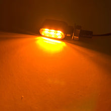Load image into Gallery viewer, Motorcycle Indicators Mini LED Turn Signal Light 3Leds Flasher Amber Signal Lamp Blinker Black/Chrome Flashers Amber Color for Yamaha Kawasaki Cafe Racer