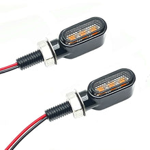 Load image into Gallery viewer, Motorcycle Indicators Mini LED Turn Signal Light 3Leds Flasher Amber Signal Lamp Blinker Black/Chrome Flashers Amber Color for Yamaha Kawasaki Cafe Racer
