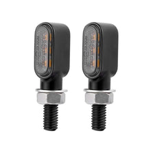 Load image into Gallery viewer, Motorcycle Indicators Mini LED Turn Signal Light 3Leds Flasher Amber Signal Lamp Blinker Black/Chrome Flashers Amber Color for Yamaha Kawasaki Cafe Racer