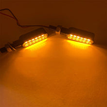 Load image into Gallery viewer, 6Leds Motorcycle Indicators Mini LED Turn Signal Light Flasher Amber Signal Lamp Blinker Black/Chrome Flashers Amber Color