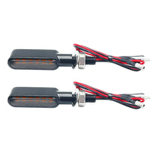 Load image into Gallery viewer, 6Leds Motorcycle Indicators Mini LED Turn Signal Light Flasher Amber Signal Lamp Blinker Black/Chrome Flashers Amber Color