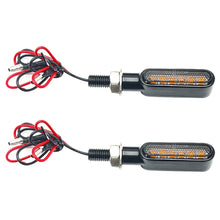 Load image into Gallery viewer, 6Leds Motorcycle Indicators Mini LED Turn Signal Light Flasher Amber Signal Lamp Blinker Black/Chrome Flashers Amber Color