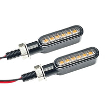 Load image into Gallery viewer, 6Leds Motorcycle Indicators Mini LED Turn Signal Light Flasher Amber Signal Lamp Blinker Black/Chrome Flashers Amber Color
