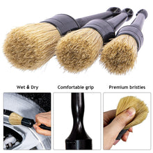 Load image into Gallery viewer, 3Pcs/Set Boar Hair Car Detail Brush Car Wheel Brush Auto Cleaning Detail Tools Car Interior Dashboard Cleaning Brush Bristle Brushes