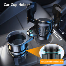 Load image into Gallery viewer, Multifunctional 2-in-1 Carbon Fiber Adjustable Car Water Cup Holder With Compass Expander Adapter Base Tray Car Drink Cup Bottle Holder Car Organizer
