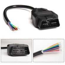 Load image into Gallery viewer, 30cm OBD2 16Pin Male Plug Connector Female Extension Opening Cable Auto Scanner Cables OBDII 16Pin OBD 2 Adaptor Male Cable