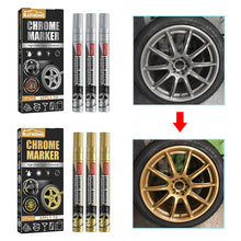 Load image into Gallery viewer, 3Pcs/Set DIY Car Chrome Marker Pen Permanent Paint Marker For Bike Motor Tires Tyre Marker Paint Pen Rubber Tyre Marker Metallic Markers