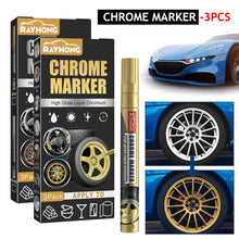Load image into Gallery viewer, 3Pcs/Set DIY Car Chrome Marker Pen Permanent Paint Marker For Bike Motor Tires Tyre Marker Paint Pen Rubber Tyre Marker Metallic Markers