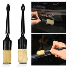 Load image into Gallery viewer, 2Pcs Car Detail Brush Boar Hair Bristle Brushes Dashboard for Car Exterior Interior Cleaning Auto Tools