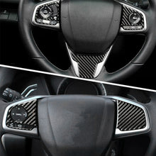 Load image into Gallery viewer, 2Pcs Car Carbon Fiber Styling Steering Wheel Real Panel Cover Trim For Honda Civic 10th Gen 2016 - 2019