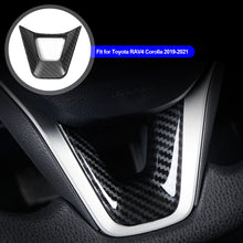 Load image into Gallery viewer, Carbon Fiber Car Interior Decoration Steering Wheel Panel Sequins Cover Bottom Trim Sticker ABS Fit for Toyota RAV4 Corolla 2019-2021