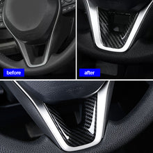 Load image into Gallery viewer, Carbon Fiber Car Interior Decoration Steering Wheel Panel Sequins Cover Bottom Trim Sticker ABS Fit for Toyota RAV4 Corolla 2019-2021