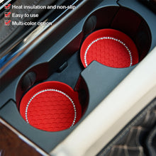 Load image into Gallery viewer, Car Diamond Bling Coaster Water Cup Bottle Holder Anti-slip Pad Mat Silica Gel Waterproof Auto Interior Decoration