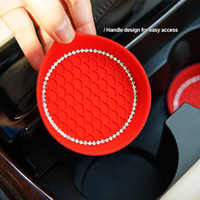 Load image into Gallery viewer, Car Diamond Bling Coaster Water Cup Bottle Holder Anti-slip Pad Mat Silica Gel Waterproof Auto Interior Decoration