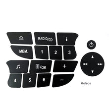 Load image into Gallery viewer, Car Audio Button Button Repair Stickers Decal Stickers Accessories 16Keys for Twingo Renault Clio and Megane 2009-2011