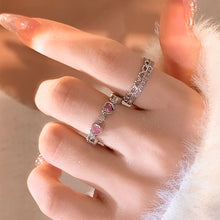 Load image into Gallery viewer, Pink Diamond Love Ring Couple Ring Opening Adjustable Index Finger Ring Female Tail Ring
