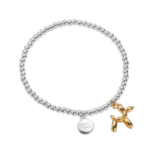 Load image into Gallery viewer, Balloon Dog Letter Round Brand Bracelet Gold and Silver Creative Fashion Beaded Elastic Bracelet Women Jewelry