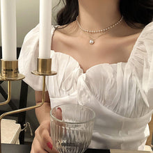 Load image into Gallery viewer, Double Layer Pearl Pendant Necklace for Women with Simple and Elegant Temperament Female Choker Jewelry Accessories