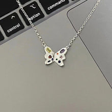 Load image into Gallery viewer, Creative Colorful Silver Butterfly Necklace Colorful Rhinestone Summer Collar Chain Women Jewelry Accessories
