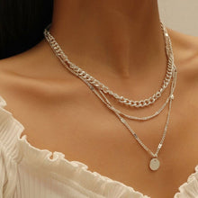 Load image into Gallery viewer, Three Layer Coin Pendant Alloy Chain Collarbone Chain Creative Retro Simple Gold Multi-layer Necklace Choker Women Jewelry