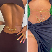 Load image into Gallery viewer, Summer Sexy Waist Chain Double Snake Body Chain Bikini Necklace Back Chain Waist Chain Women Beach Accessories
