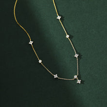 Load image into Gallery viewer, Silver Lucky Four Leaf Grass Necklace Women's Clavicle Chain Long Style Elegant Tassel Neck Chain Jewelry Accessories