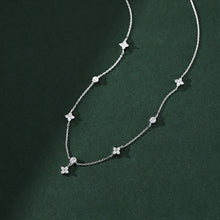 Load image into Gallery viewer, Silver Lucky Four Leaf Grass Necklace Women's Clavicle Chain Long Style Elegant Tassel Neck Chain Jewelry Accessories