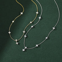Load image into Gallery viewer, Silver Lucky Four Leaf Grass Necklace Women's Clavicle Chain Long Style Elegant Tassel Neck Chain Jewelry Accessories