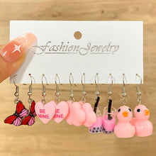 Load image into Gallery viewer, Cartoon Butterfly Cloud Little Duck Earrings Pendant Drop Glazed Mushroom Earrings Children's Cartoon Children's Fun Earrings