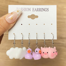 Load image into Gallery viewer, Cartoon Butterfly Cloud Little Duck Earrings Pendant Drop Glazed Mushroom Earrings Children's Cartoon Children's Fun Earrings
