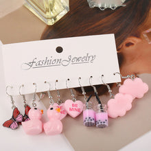 Load image into Gallery viewer, Cartoon Butterfly Cloud Little Duck Earrings Pendant Drop Glazed Mushroom Earrings Children's Cartoon Children's Fun Earrings