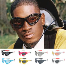 Load image into Gallery viewer, Large Frame Cat Eye Personality Hollowed Out Cycling Glasses Fashion Y2K Men Women Street Shot Sunglasses UV400 Driving Sports Fishing Protective Glasses