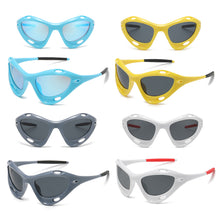 Load image into Gallery viewer, Large Frame Cat Eye Personality Hollowed Out Cycling Glasses Fashion Y2K Men Women Street Shot Sunglasses UV400 Driving Sports Fishing Protective Glasses