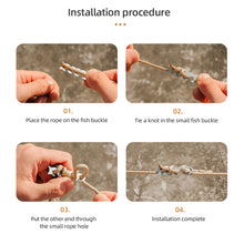 Load image into Gallery viewer, Multifunctional Small Fish Bone Buckle Outdoor Tent Wind Rope Buckle String Adjustment Linker Connector Stainless Steel Extender Knot Tie