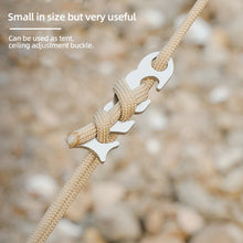 Load image into Gallery viewer, Multifunctional Small Fish Bone Buckle Outdoor Tent Wind Rope Buckle String Adjustment Linker Connector Stainless Steel Extender Knot Tie