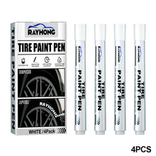 Load image into Gallery viewer, 4Pcs White Car Tire Paint Marker Pen Waterproof Marker Paint Cleaner Auto Rubber Tyre Paint Pen Metal Permanent For Car Grooming