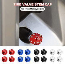 Load image into Gallery viewer, 4Pcs Aluminum Car Dice Wheel Stem Tyre Tire Wheel Stem Air Valve Dust Cap Cover for Truck Motocycle Bike
