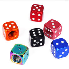 Load image into Gallery viewer, 4Pcs Aluminum Car Dice Wheel Stem Tyre Tire Wheel Stem Air Valve Dust Cap Cover for Truck Motocycle Bike