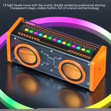 Load image into Gallery viewer, Transparent Mecha Bluetooth Speaker RGB Sound and Light Rhythm Subwoofer TWS Series Dual Speaker Smart Audio