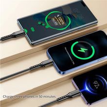 Load image into Gallery viewer, Three-In-One Charging Cable Three-Wire Car USB Android Head Data Cable One-To-Three Zinc Alloy Typec Fast Charging Cable