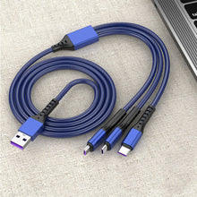 Load image into Gallery viewer, Three-In-One Charging Cable Three-Wire Car USB Android Head Data Cable One-To-Three Zinc Alloy Typec Fast Charging Cable