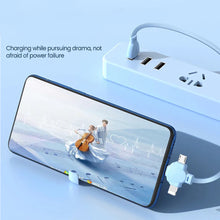Load image into Gallery viewer, 120w Triangular Telescopic Three-In-One Charging Cable Suitable For Android Huawei Apple 6a Fast Charging Data Cable