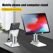 Load image into Gallery viewer, Folding Mobile Phone Tablet Bracket Liftable Lazy Double Rod Universal Live Mobile Phone Bracket