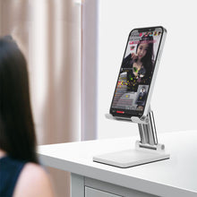 Load image into Gallery viewer, Folding Mobile Phone Tablet Bracket Liftable Lazy Double Rod Universal Live Mobile Phone Bracket