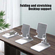 Load image into Gallery viewer, Folding Mobile Phone Tablet Bracket Liftable Lazy Double Rod Universal Live Mobile Phone Bracket