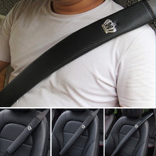 Load image into Gallery viewer, 30cm/50cm/75cm Carbon Fiber Leather Car Seat Belt Shoulder Cover Seat Belt Pad Car Styling Interior Seat Belt Cover Accessories with Crystal Crown