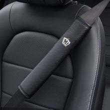 Load image into Gallery viewer, 30cm/50cm/75cm Carbon Fiber Leather Car Seat Belt Shoulder Cover Seat Belt Pad Car Styling Interior Seat Belt Cover Accessories with Crystal Crown