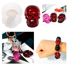Load image into Gallery viewer, 1Pc DIY Skull Crystal Epoxy Resin Mold Skull Pendant Bracelet Necklace Silicone Mold Resin Mold Home Decoration Gifts
