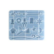 Load image into Gallery viewer, DIY Epoxy Resin Keychain Pendent Mold Bear Fishtail Hairpin Pendant Silicone Mold